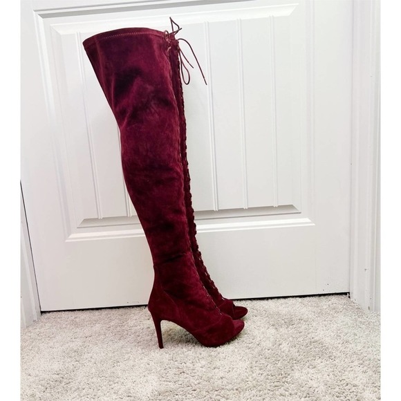 Wild Diva Wine Over the knee boots 8.5     #32 - Picture 3 of 13
